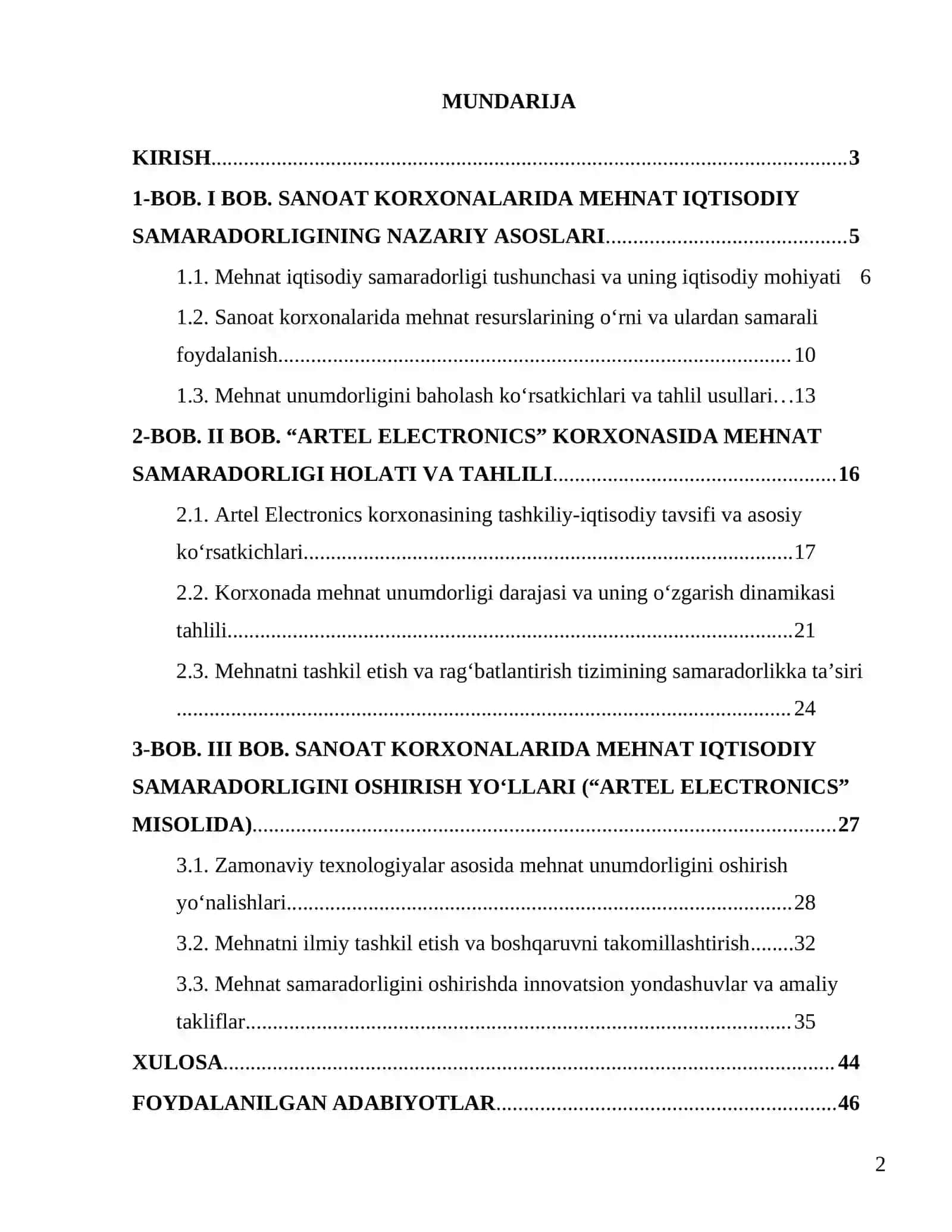 Sanoat korxonalarida mehnat iqtisodiy samaradorlikni oshirish 2