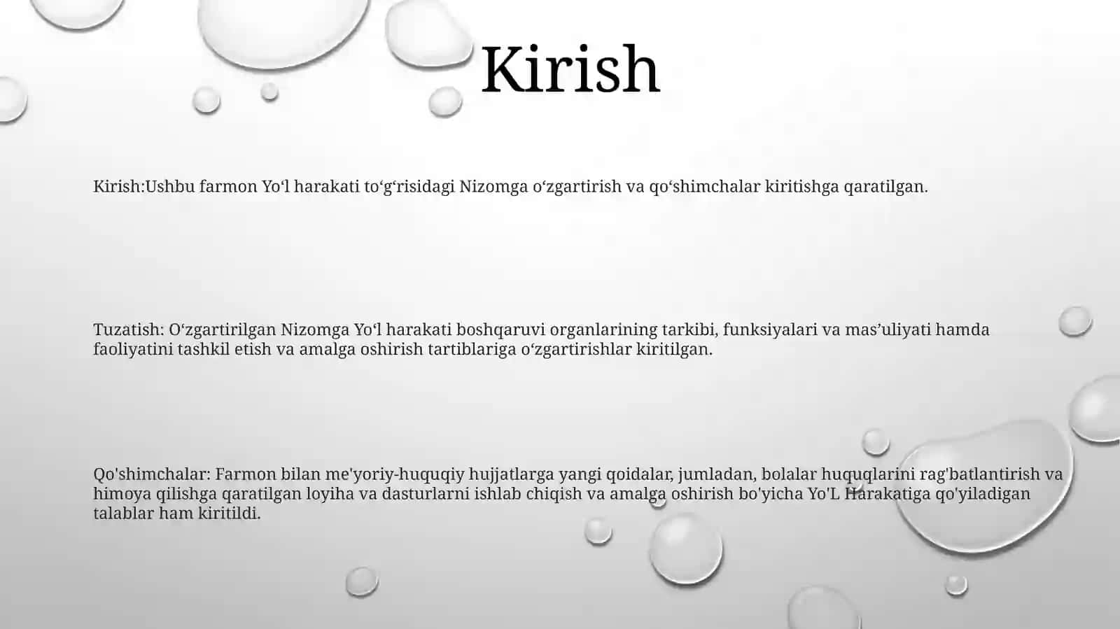 Yo’L Harakati Qoidalariga O’Zgartirish Va Ko’Shimchalar Kiritish To’Grisidagi VazirlarMahkamasiningKarori 2