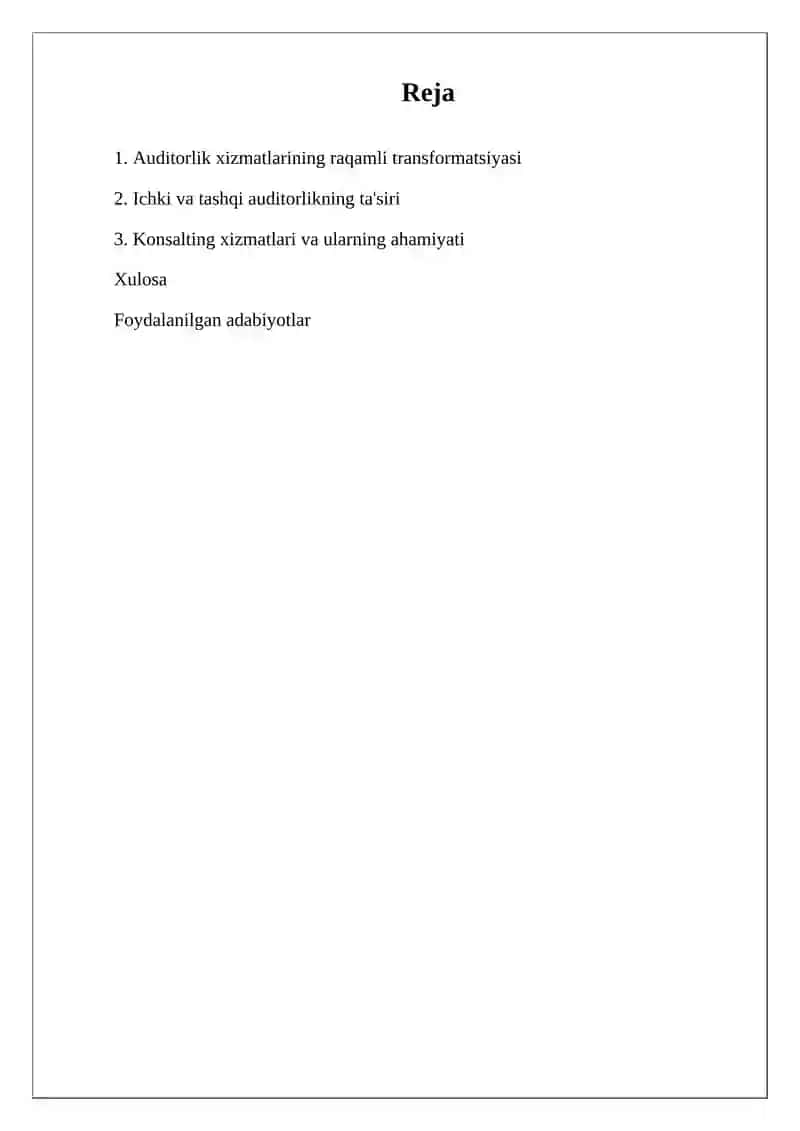 Auditorlik tashkilotlarini professional xizmatlari 2