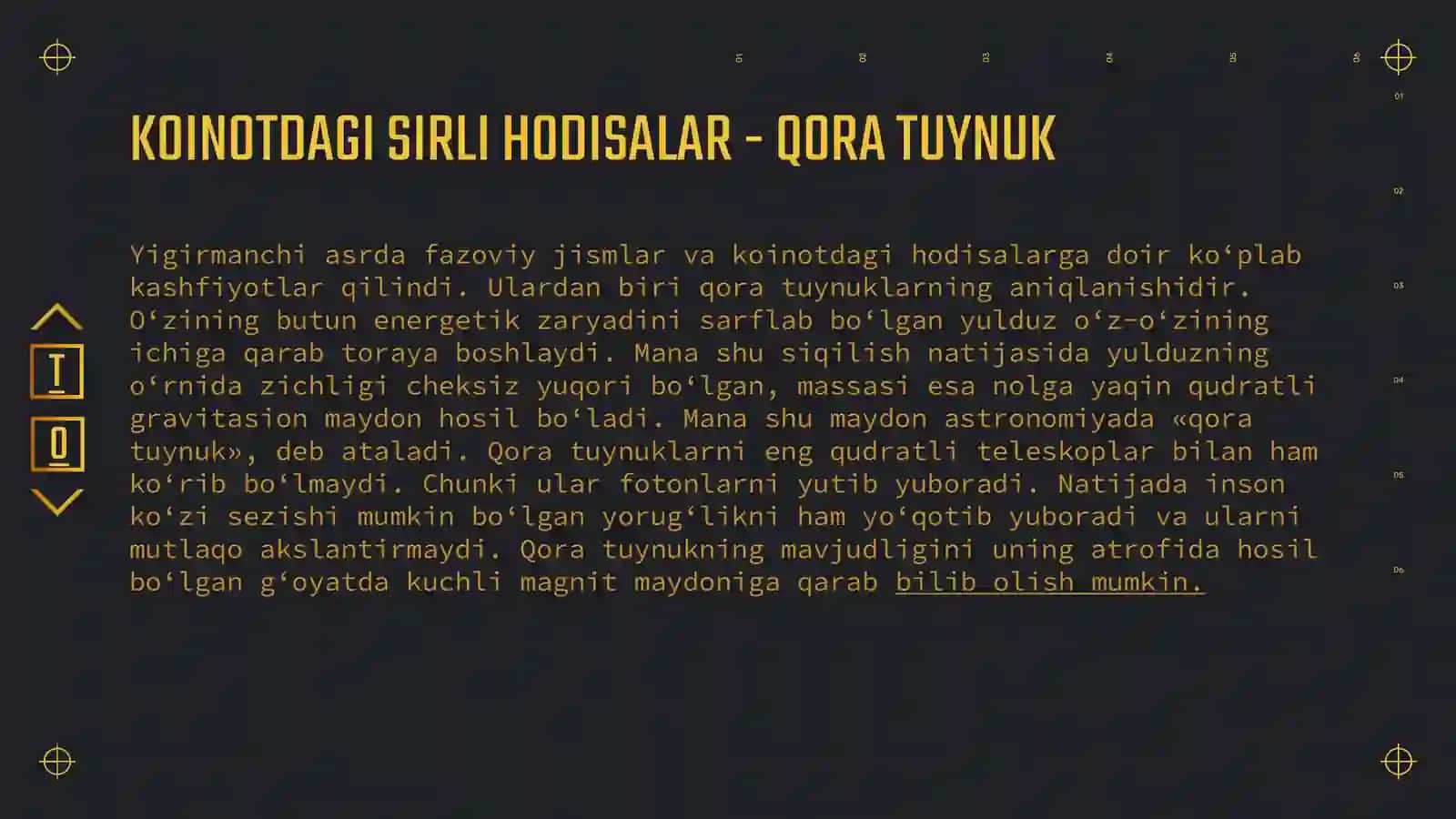KOINOTDAGI SIRLI HODISALAR - QORA TUYNUK 2