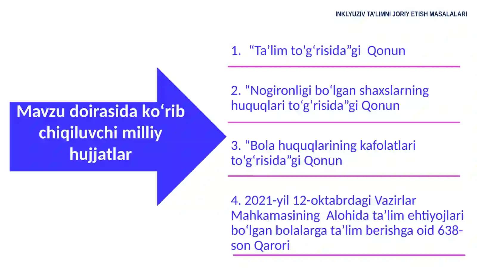 INKLYUZIV TA’LIMNING MILLIY ME’YORIY-HUQUQIY ASOSLARI 2