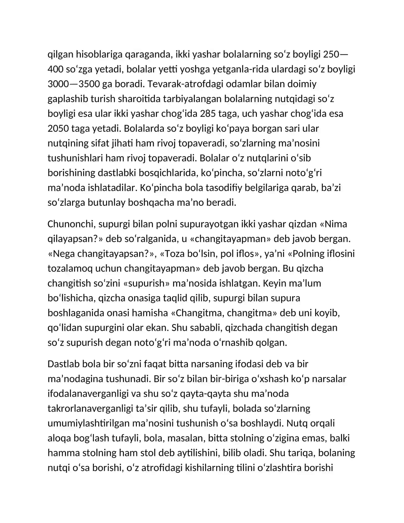 Maktabgacha tarbiya yoshida nutqning rivojlanishi. Maktabgacha tarbiya yoshida rolli o'yinlar 2