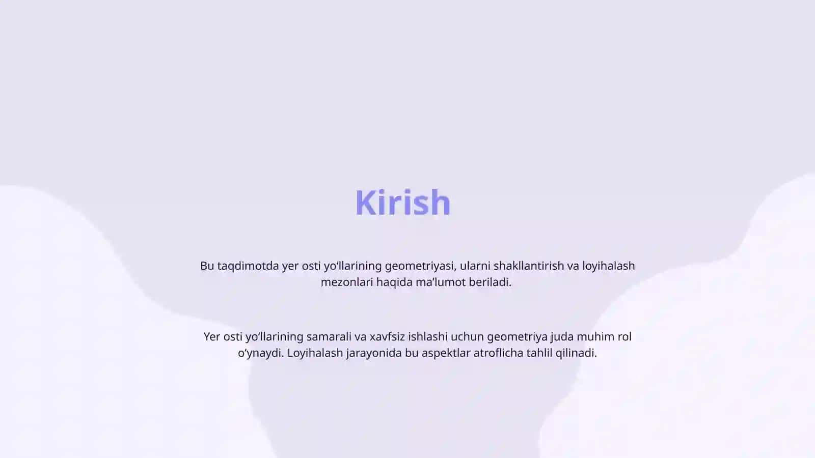 Yerostiyoʻllari Geometriyasi va Loyihalash Mezonlari 2