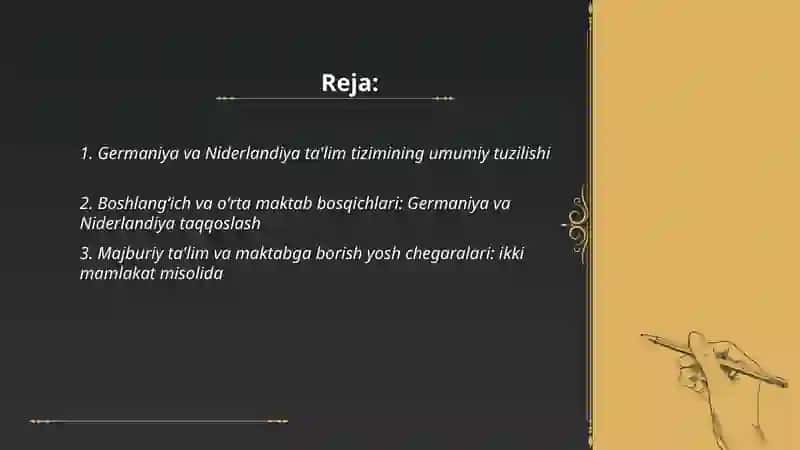 Germaniya va Niderlandiya ta'lim tizimlari 2
