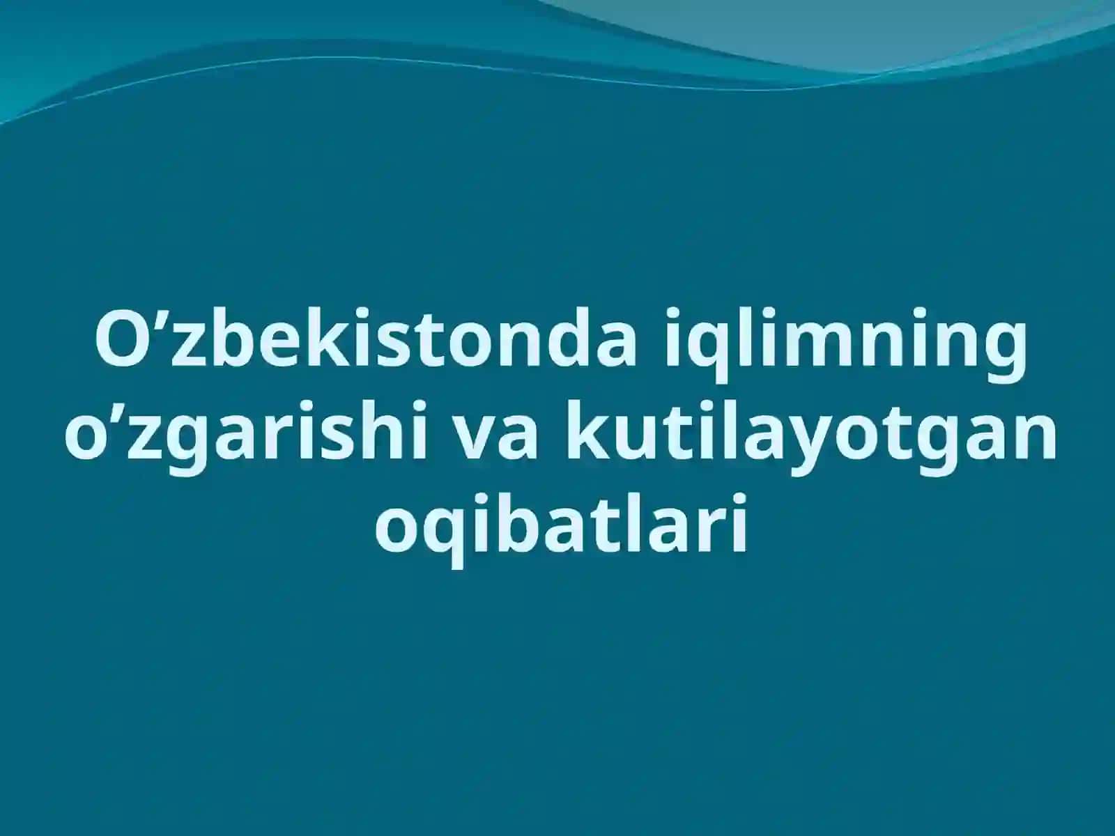 Ekalogiya fanidan MUSTAQIL ISHI 2