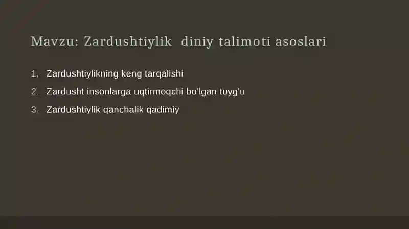 Zardushtiylik diniy talimoti asoslari​ 2