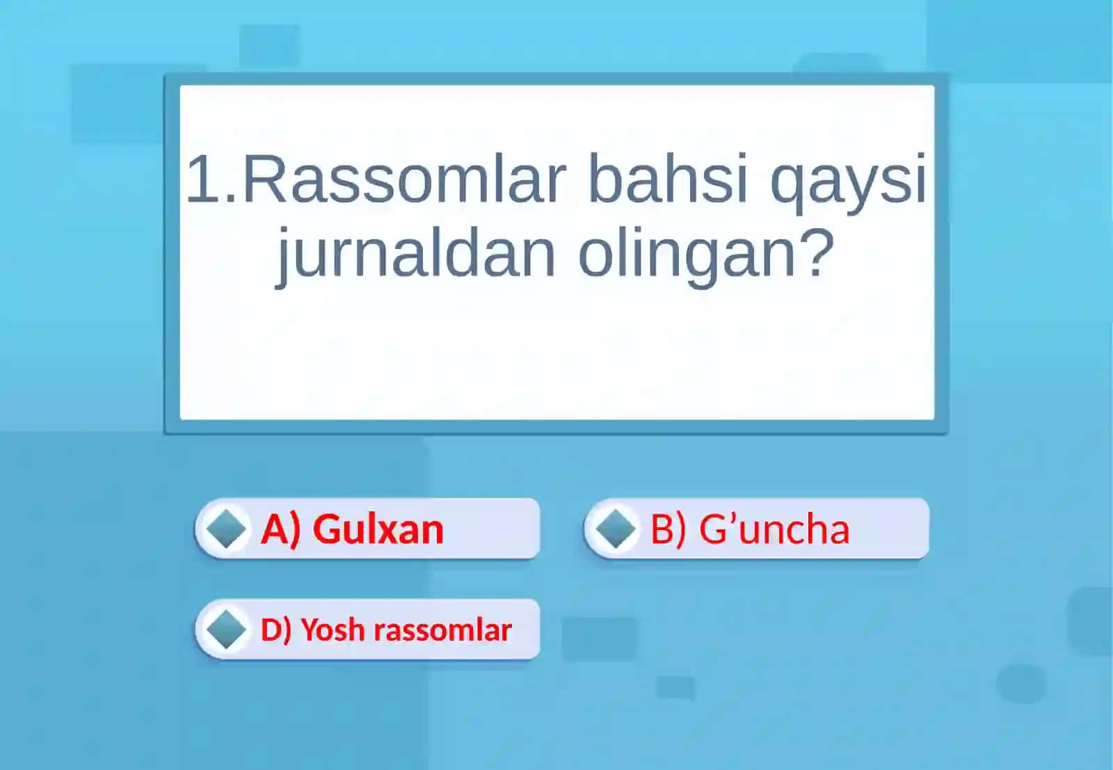 Bolalar qo’shiqlariMustahkamlash 2