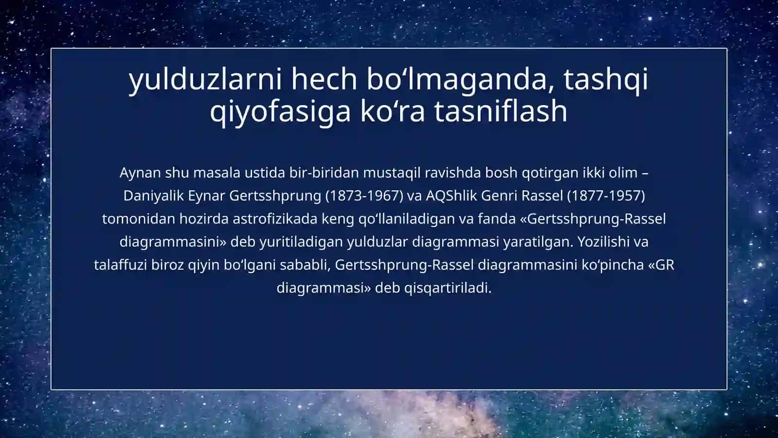 Gertsshprung-Rassel diagrammasi 2