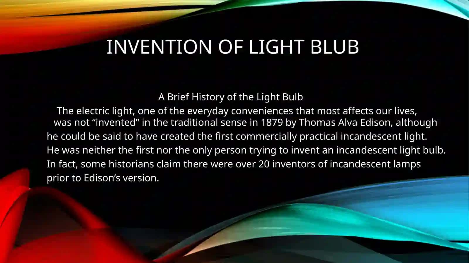 Invention of Light Bulb 2