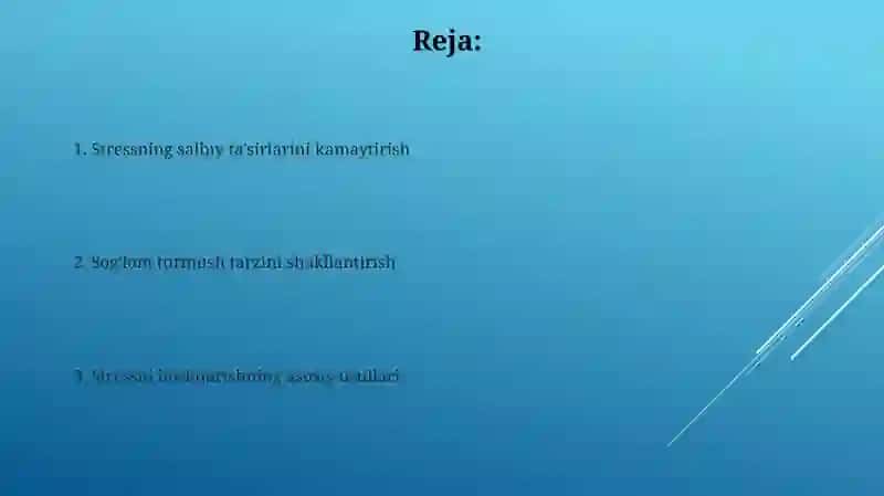 Stressni boshqarish 2
