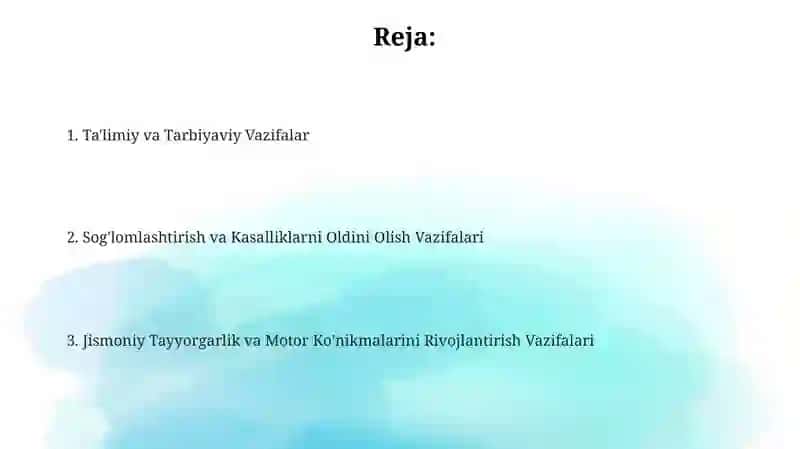 Jismoniy tarbiyadarslarining vazifalari 2