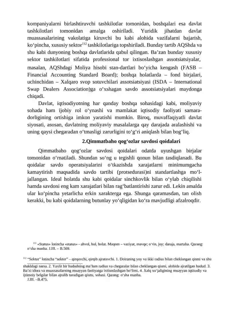 Moliyaviy infratuzilma va moliyaviy tizimni tartibga solish 2