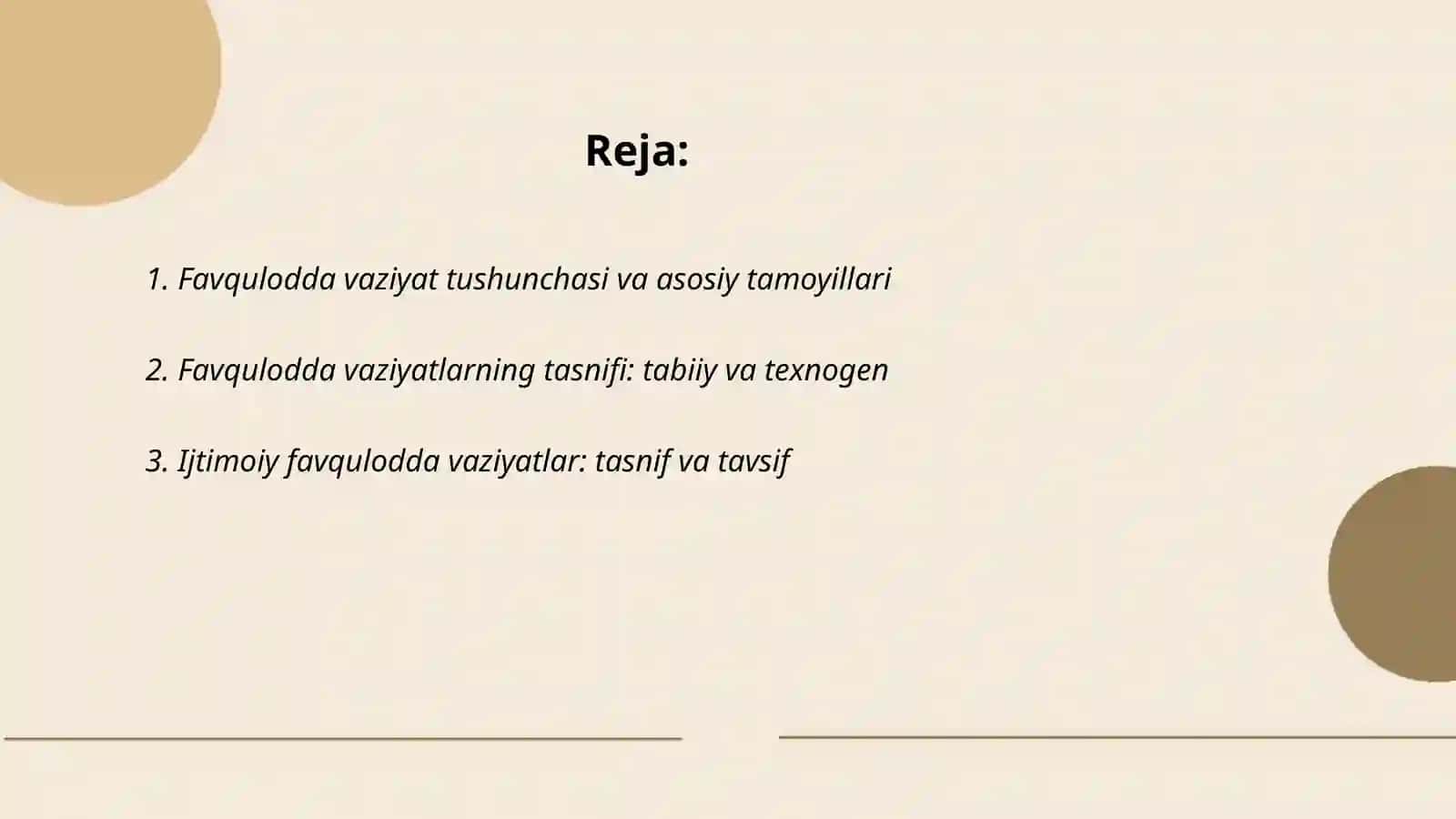 Favqulodda vaziyatlar, ularning tasnifi va tavsifi 2