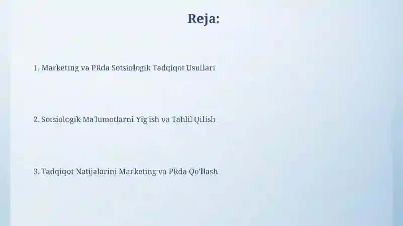 Marketing va PR da sotsiologik tadqiqot usullari 2