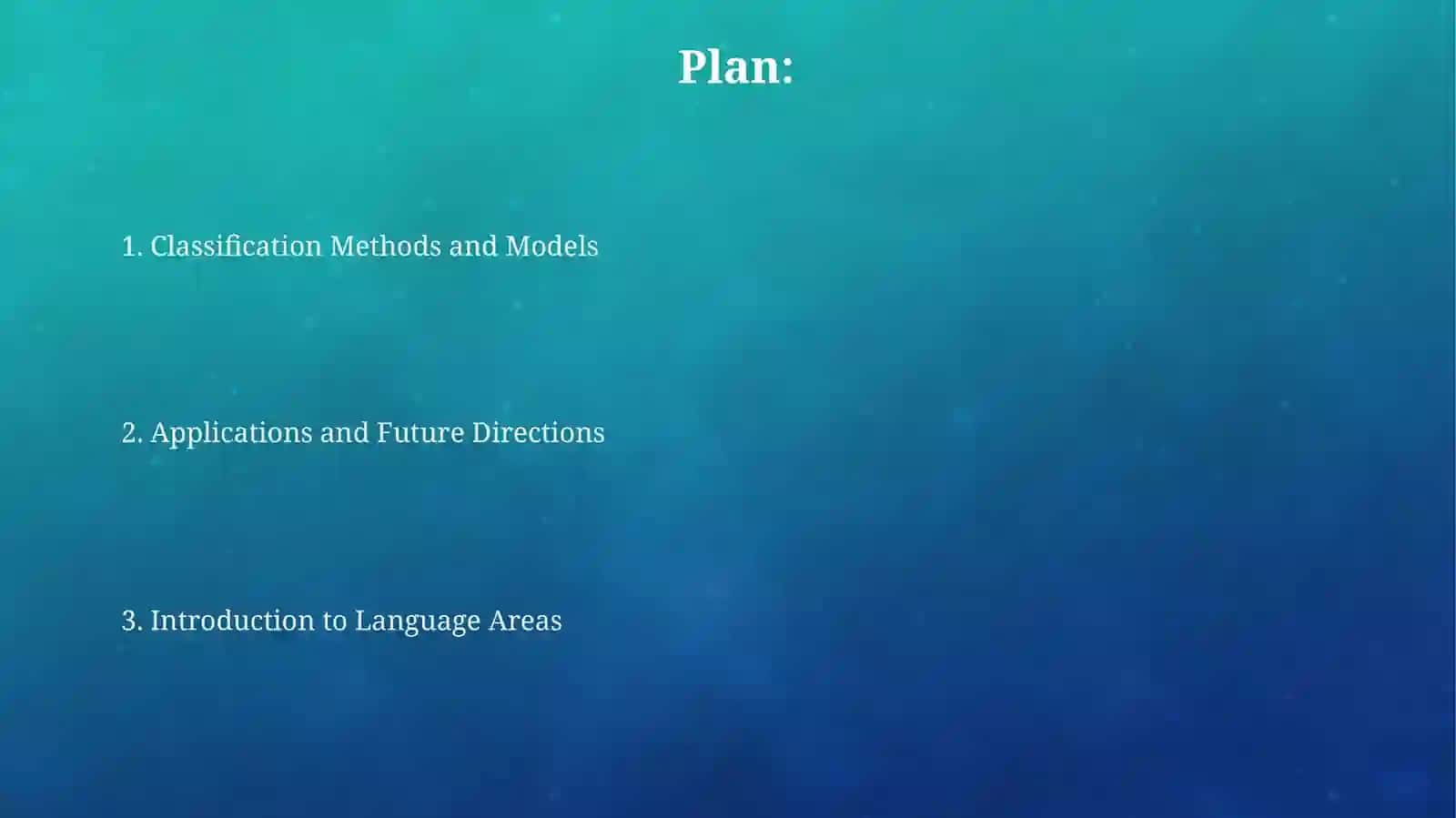 Areal classification of the language 2