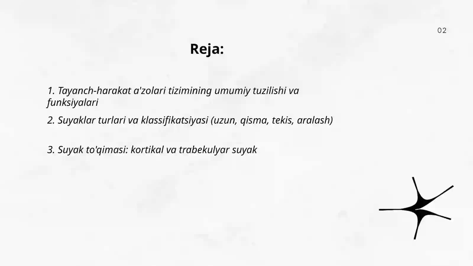 Tayanch-harakat az’olari tizimi.Suyaklar va mushaklar haqida malumot 2