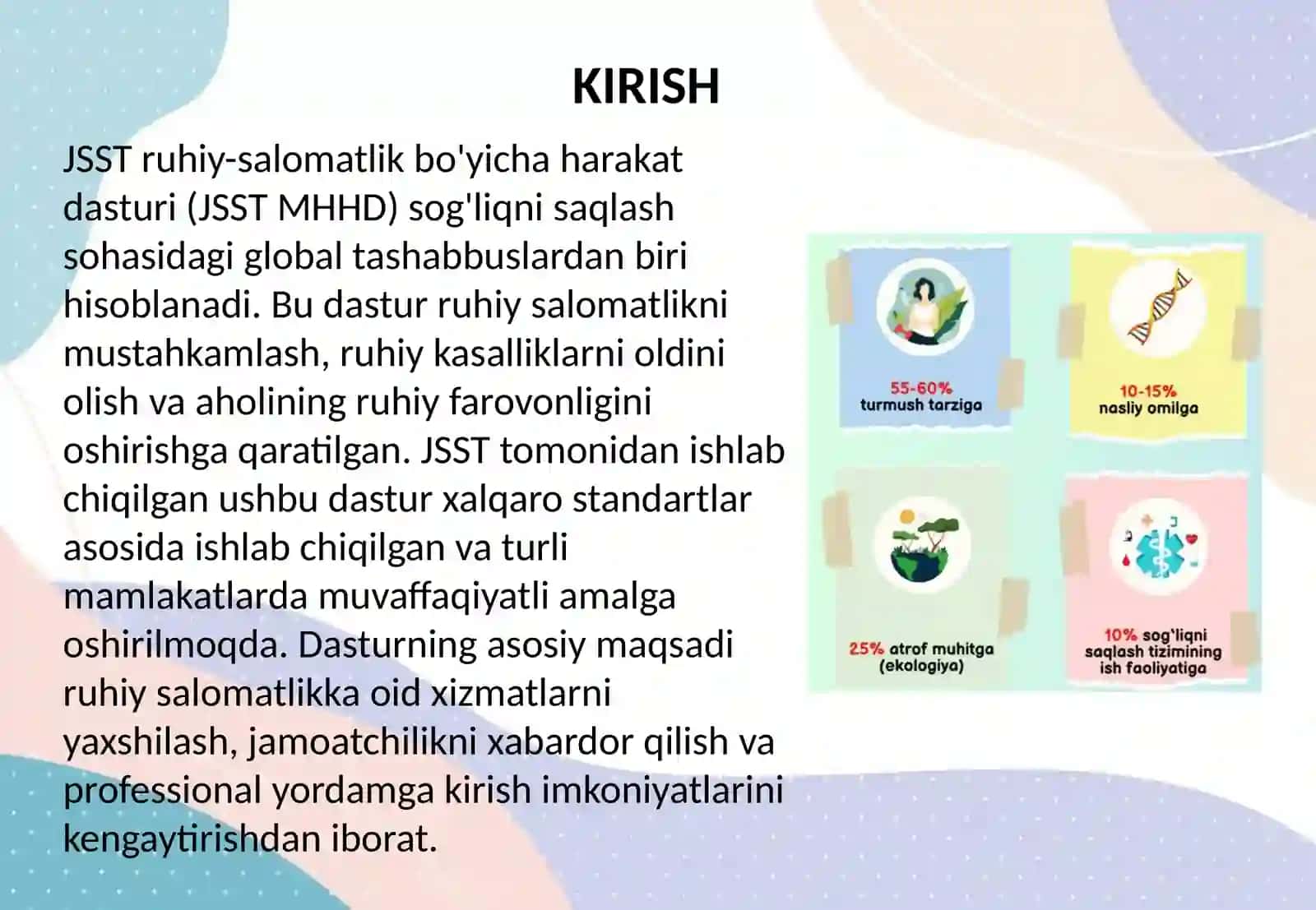 JSST ruhiy-salomatlik bo'yicha harakat dasturi 2