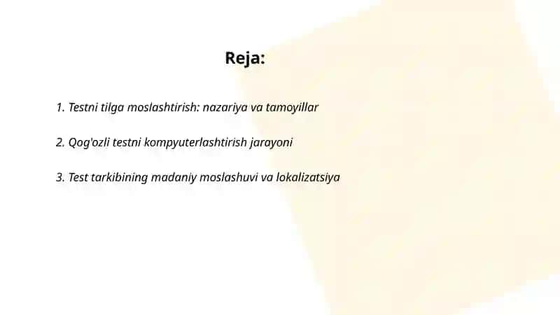 Testni til va kompyuterli moslashtirish 2