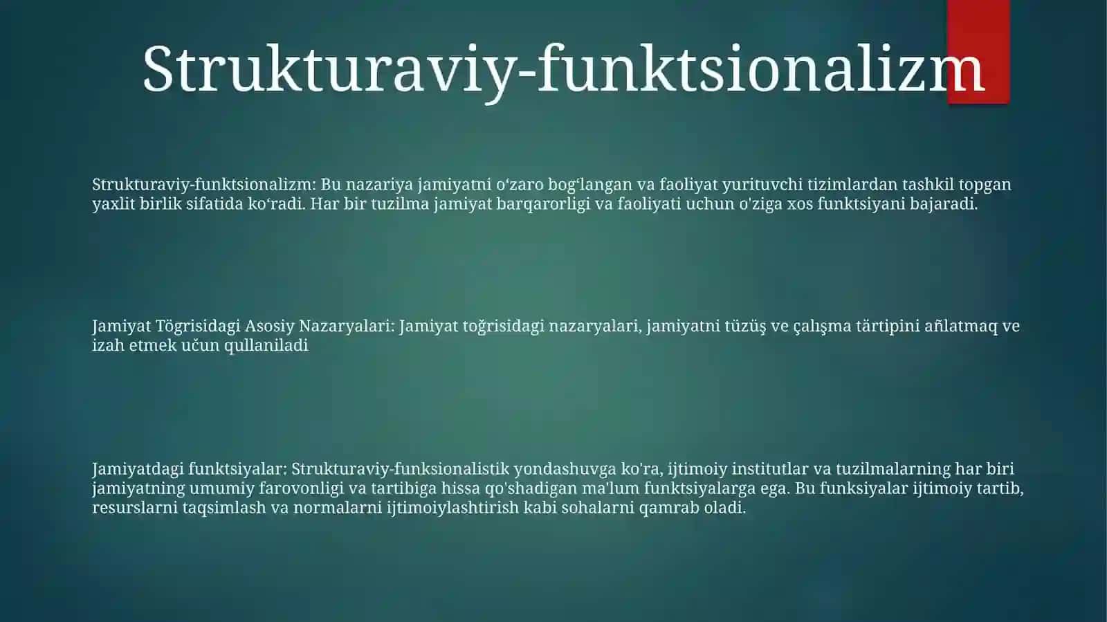Jamiyat Tögrisidagi Asosiy Nazaryalari 2
