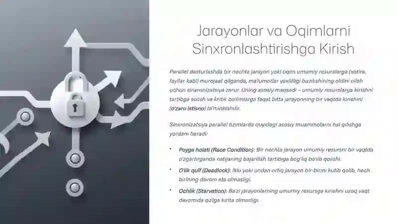 Sinxronlashtirish mexanizmlari jarayonlari 2