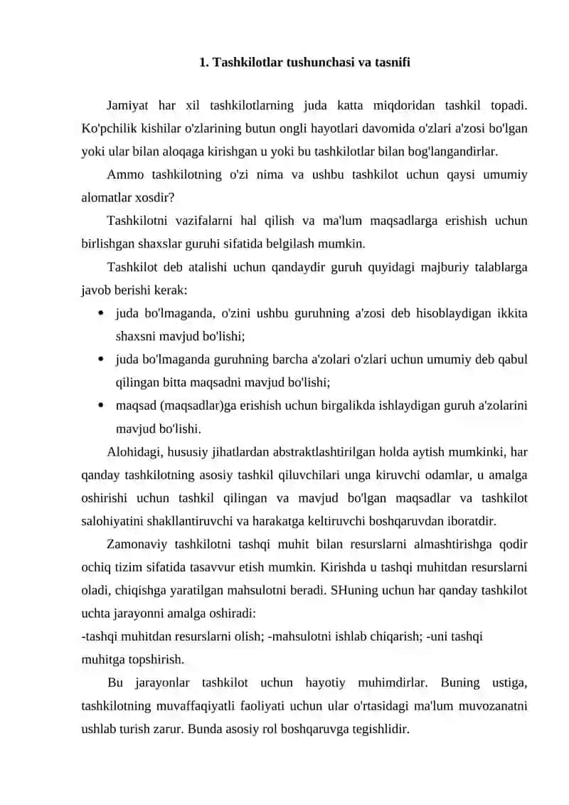 Tashkilotlar va ularni boshqarish 2