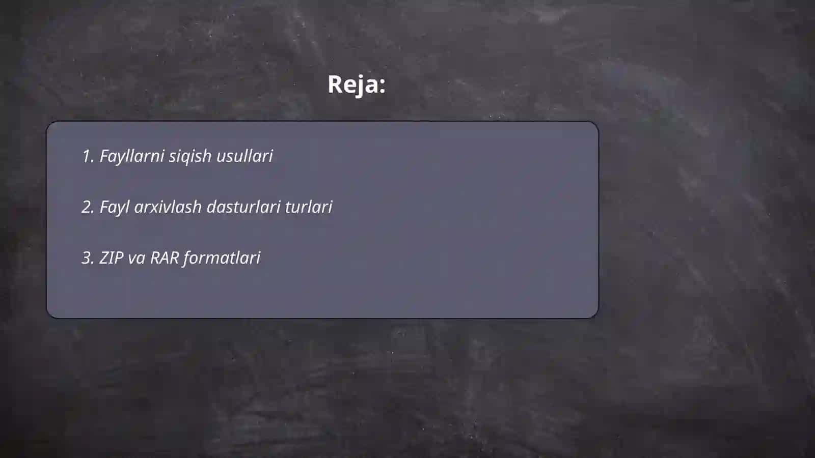 Fayllarni siqish usullari 2