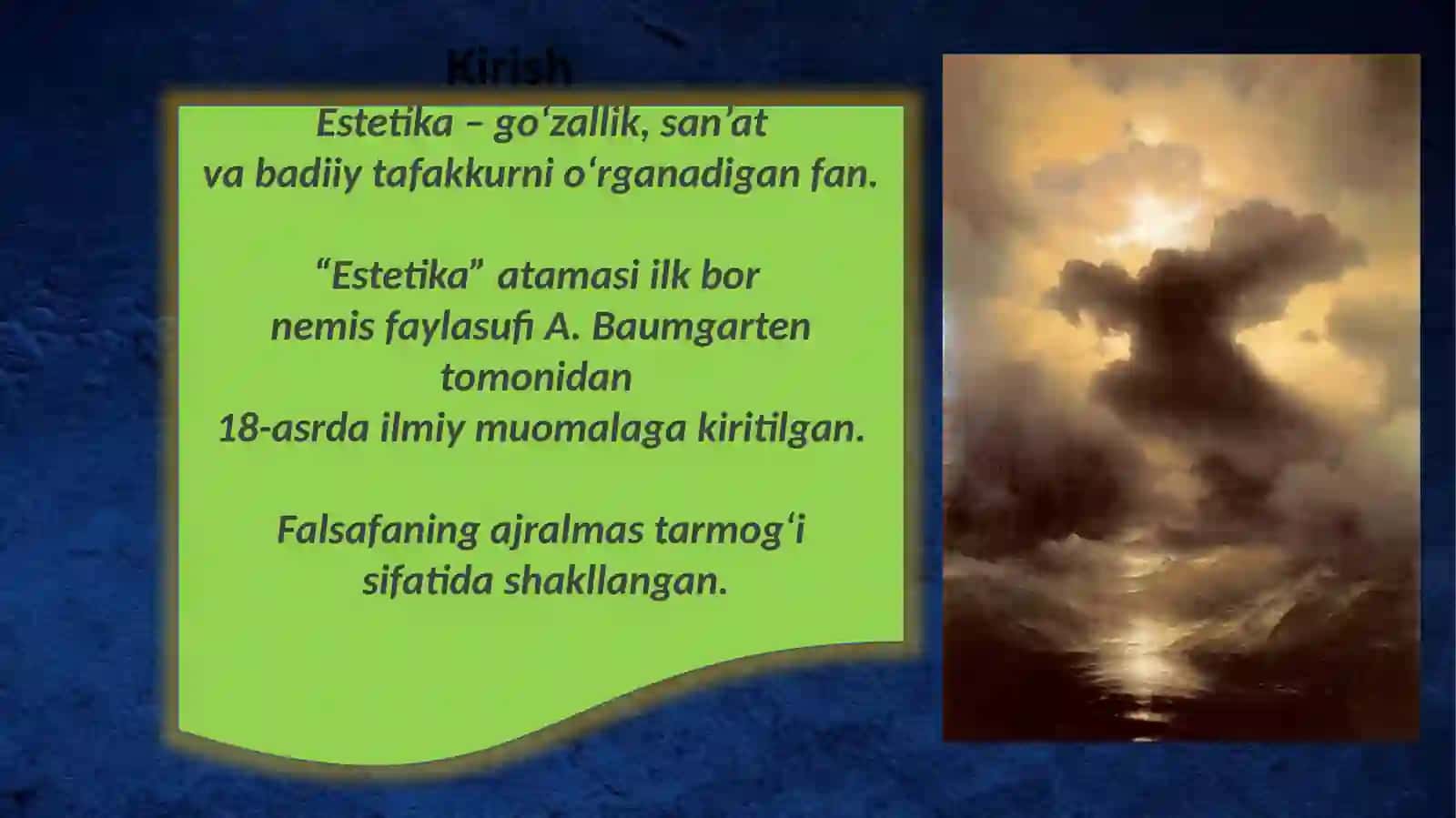 Estetikaning fan sifatida shakillanishi 2