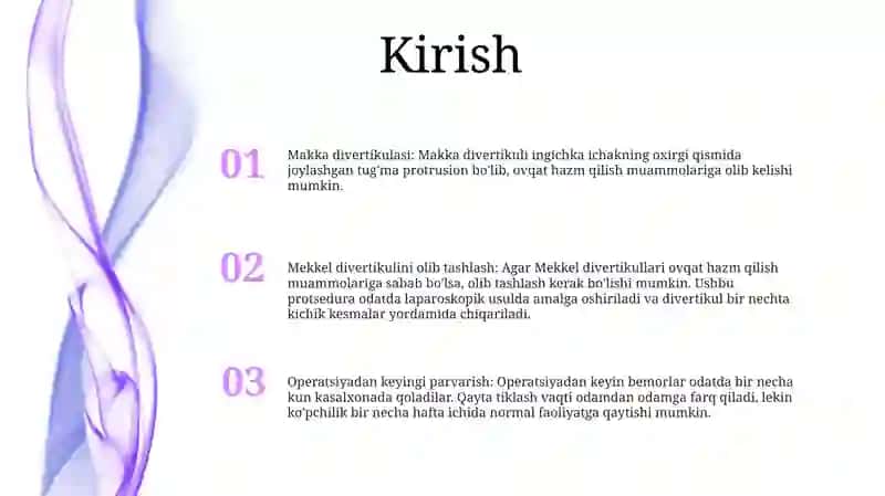 Mekkel Divertikulini Olib Tashlash 2