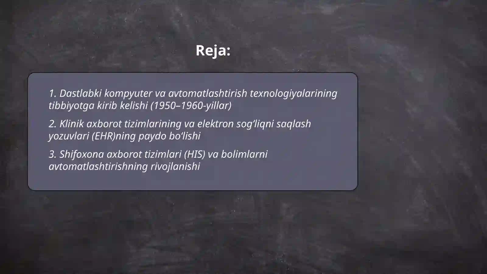 Tibbiyotdagi IT rivojlanishining tarixiy bosqichlarini õrganish 2