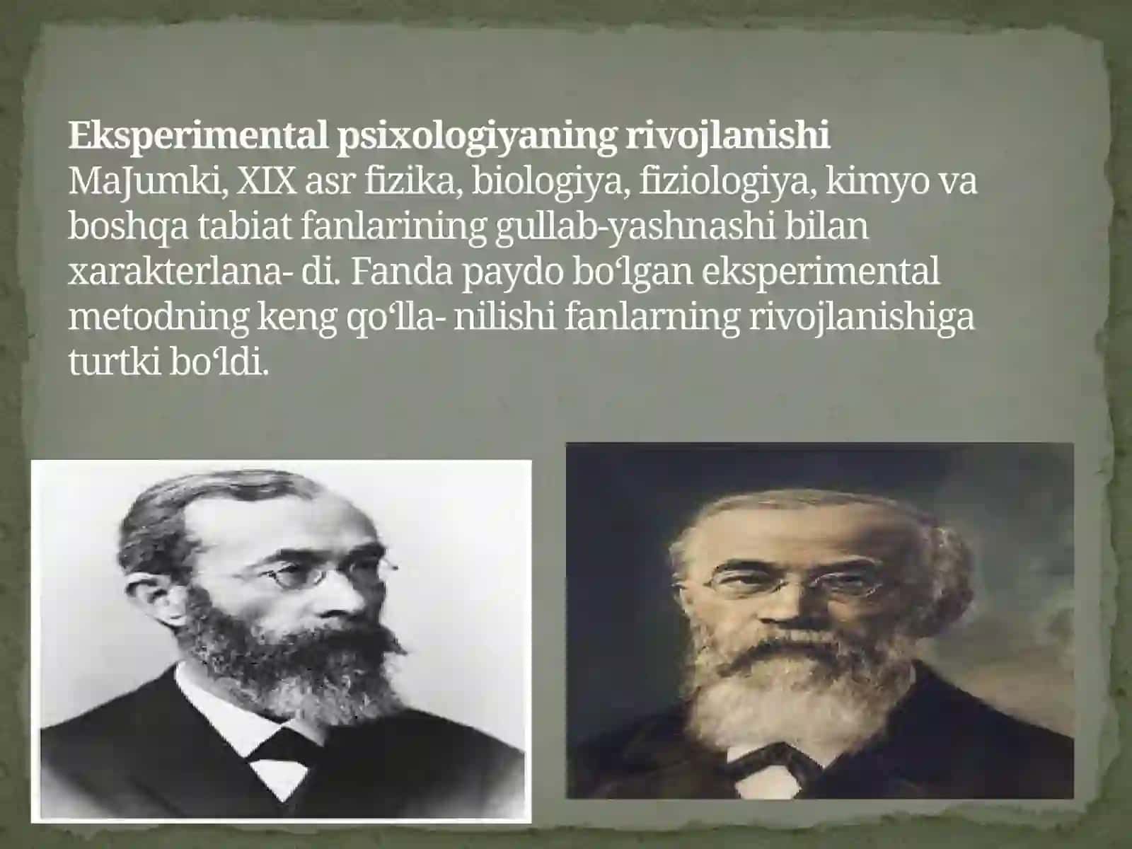 Eksperimental psixologiyani shakllanishi 2
