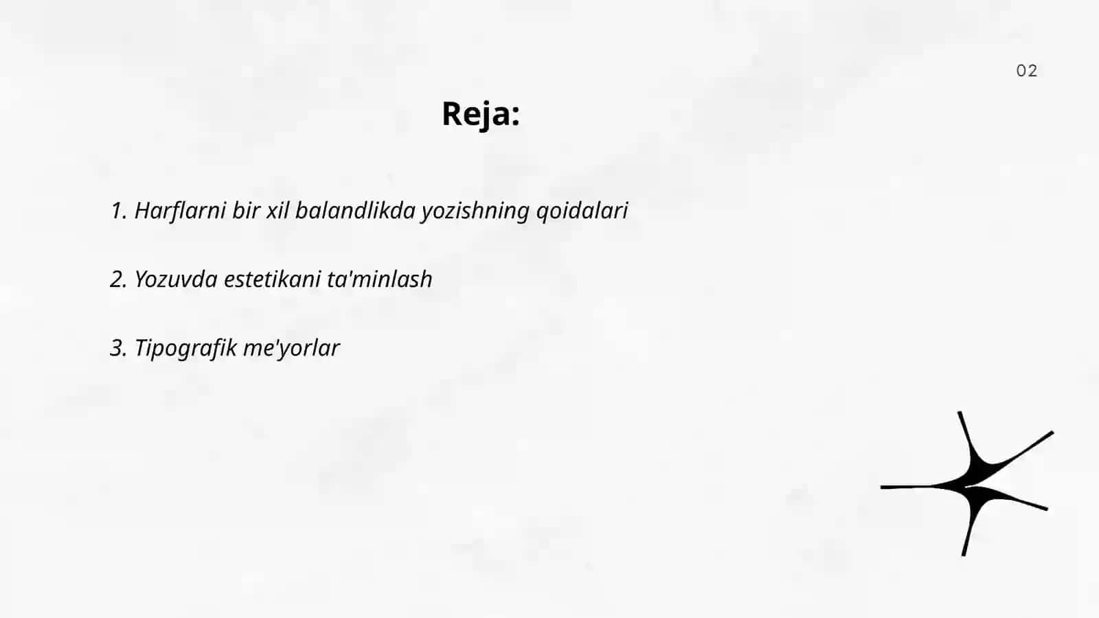 Harflarni bir xil balandlikda yozish 2