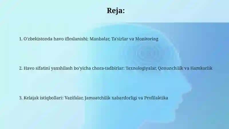Oʻzbekistonda atmosferaning ifloslanishi va uni oldini olish chora-tadbirlari 2