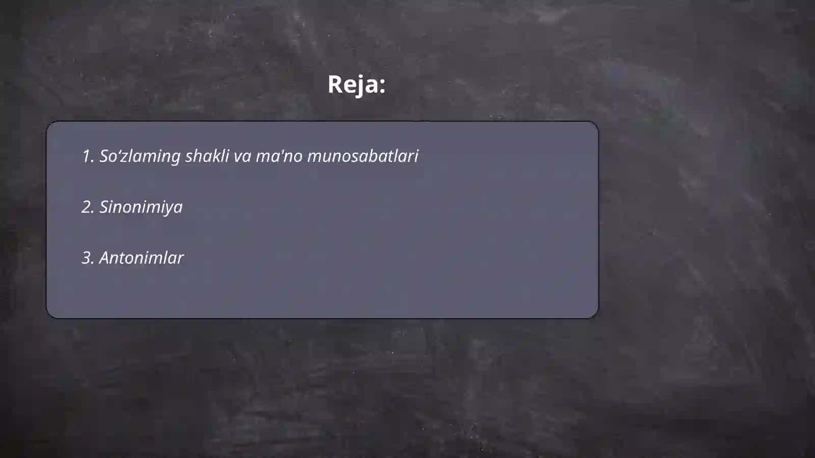 So‘zlaming shakli va ma'no munosabatlari 2