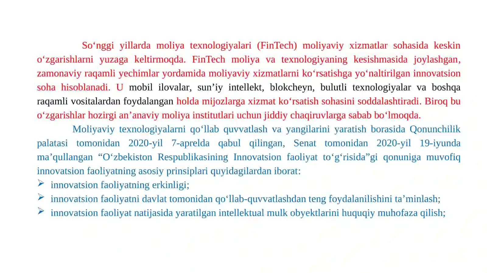 An'anaviy moliyaviy tashkilotlar uchun innovatsionmoliyaviy texnologiyalar xavfi 2