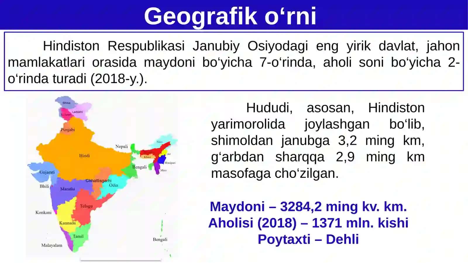 Hindiston Respublikasi 9-sinf GEOGRAFIYA 2