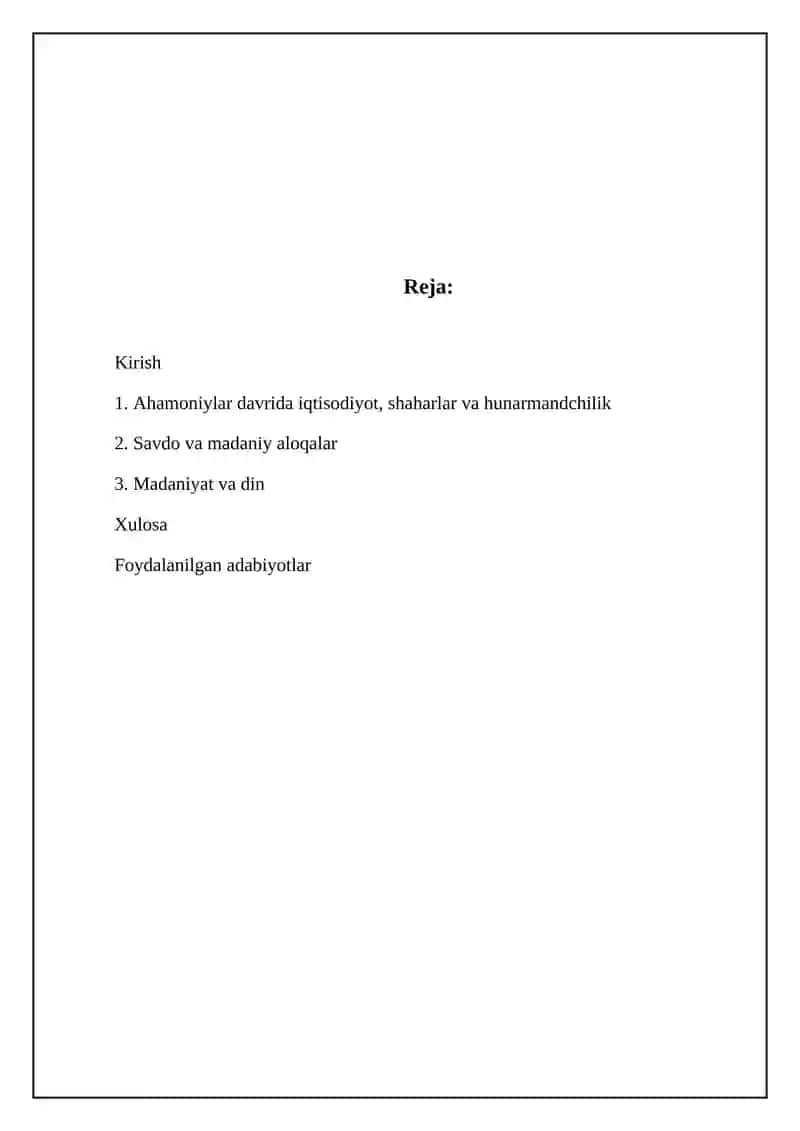 Ahmoniylar davrida iqtisodiyot, shaharlar va hunarmandchilik 2