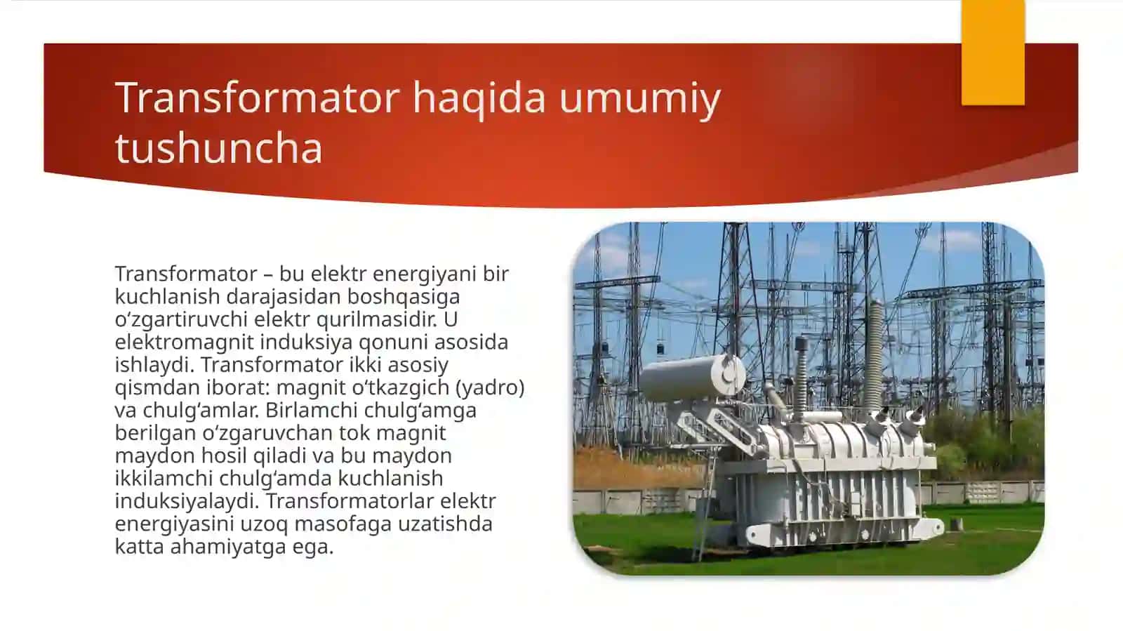 Transformator chulg`mlarining ulanish guruxlari va belgilanishlari bilan tanishish hamda ularning sxemalarini chizish mavzusida slayd taqdimot 2