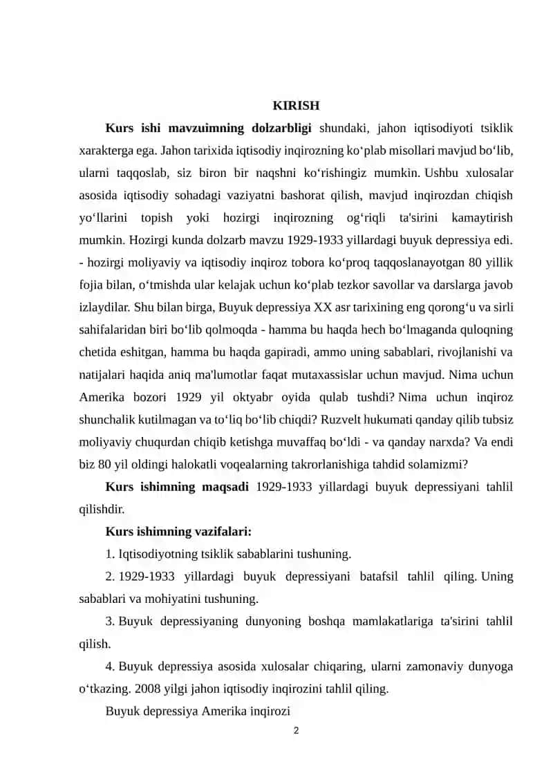 Iqtisodiyotning tsiklik rivojlanishining nazariy asoslari 2