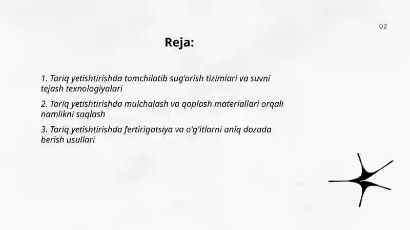 Tariq yetishtirishda resurs tejamkor texnologiyalar 2