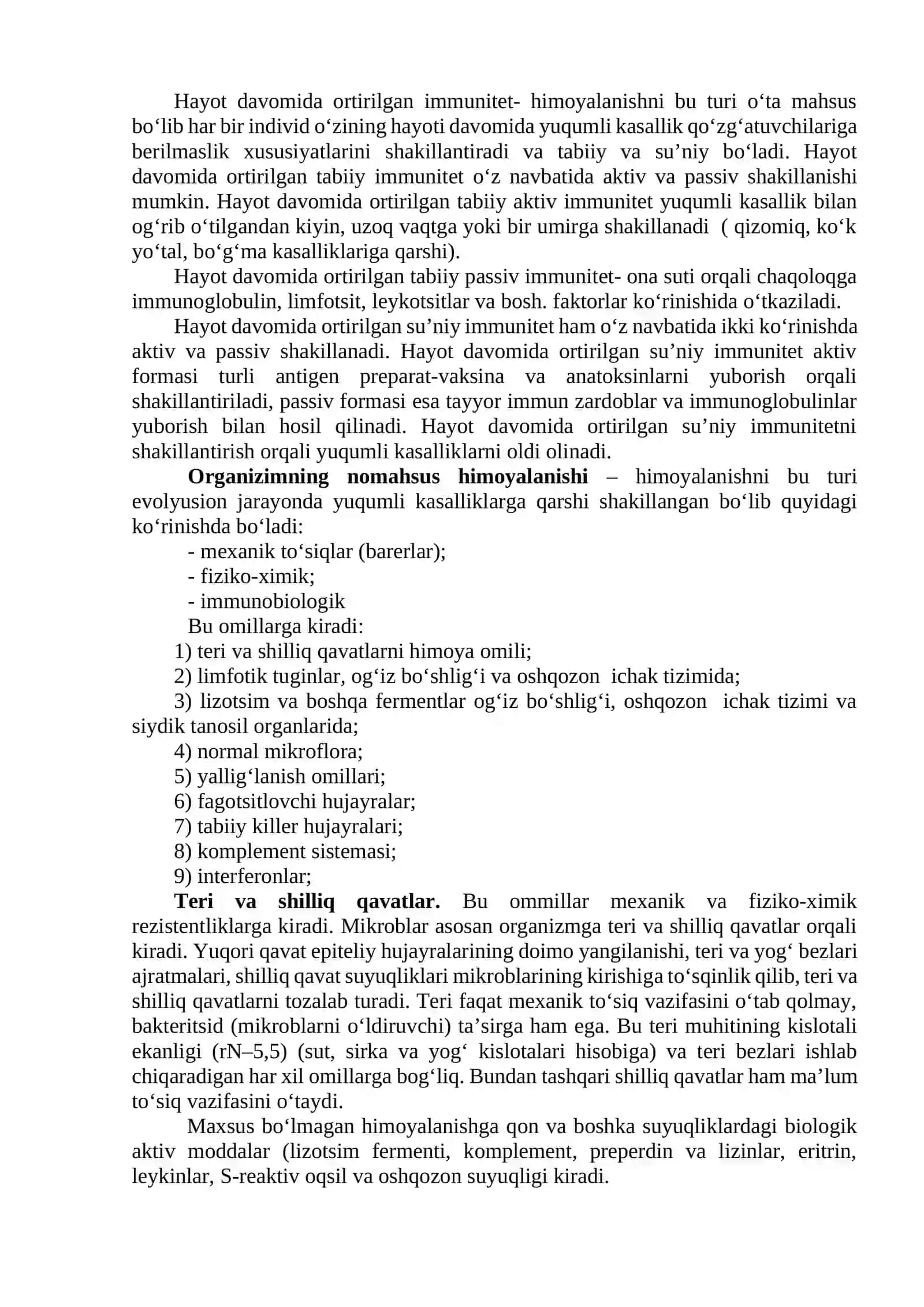 Immunitet. Immun tizimining tuzilishi va funksiyalari. Tug‘ma immunitet mexanizmlari (komplement, fagositlar va boshq.). Antigen namoyish qiluvchi hujayralar 2