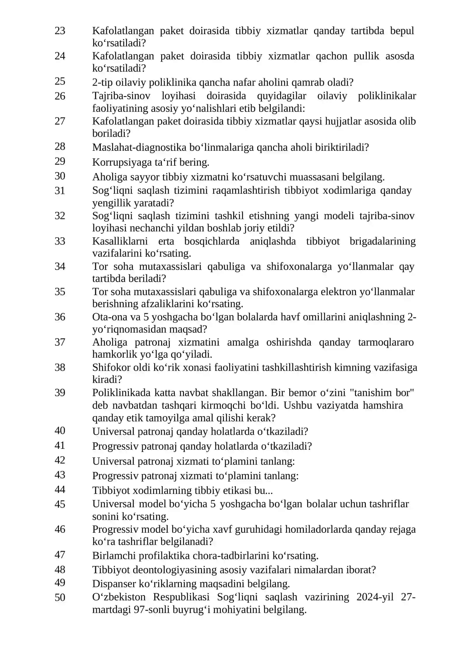 OILA SALOMATLIGI BOʻYICHA MAXSUS OʻQUV DASTURI 2