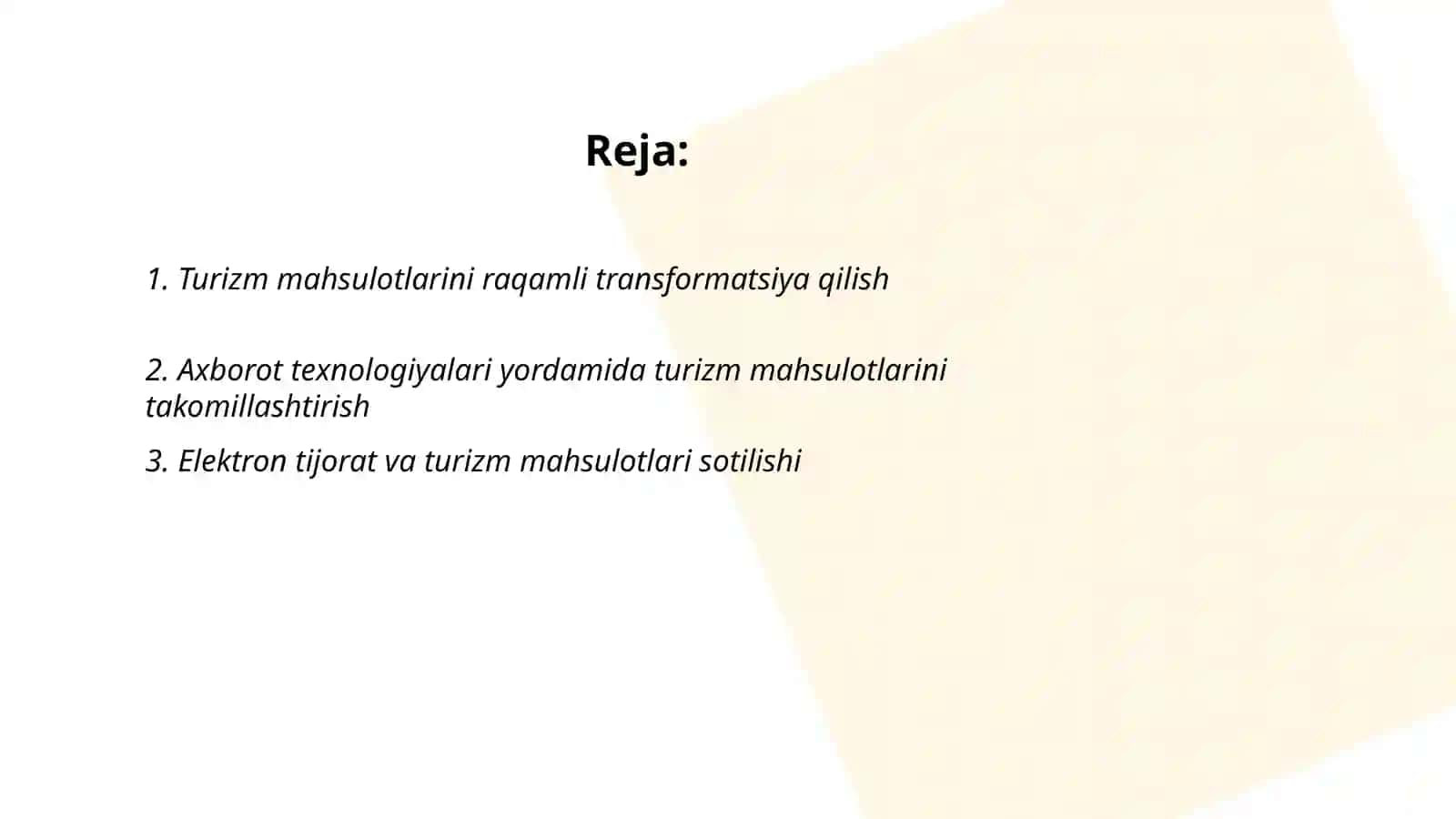 Turizm mahsulotlarini raqamli transformatsiya qilish 2