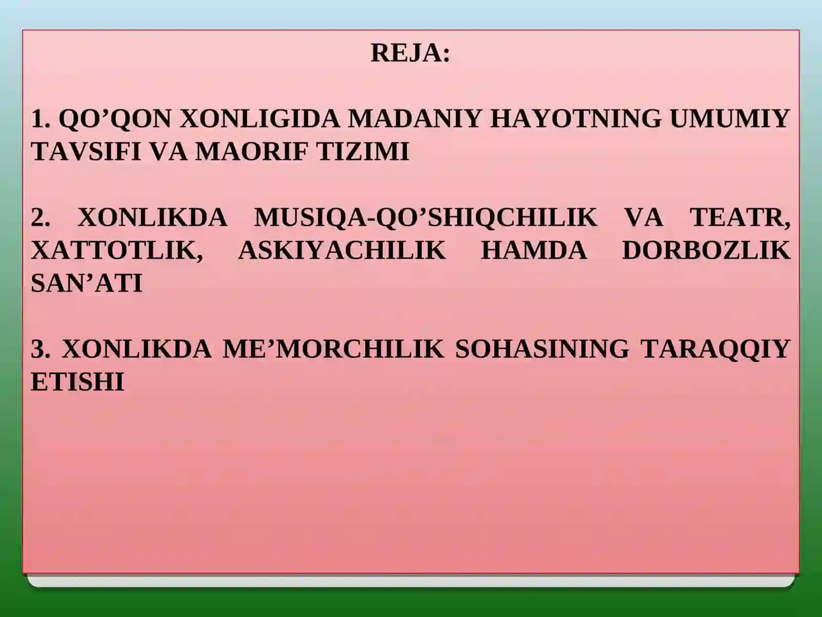 QO’QON XONLIGI MADANIYATI 2