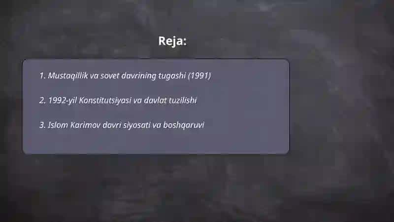 O'zbekistonning eng yangi tarixi 2