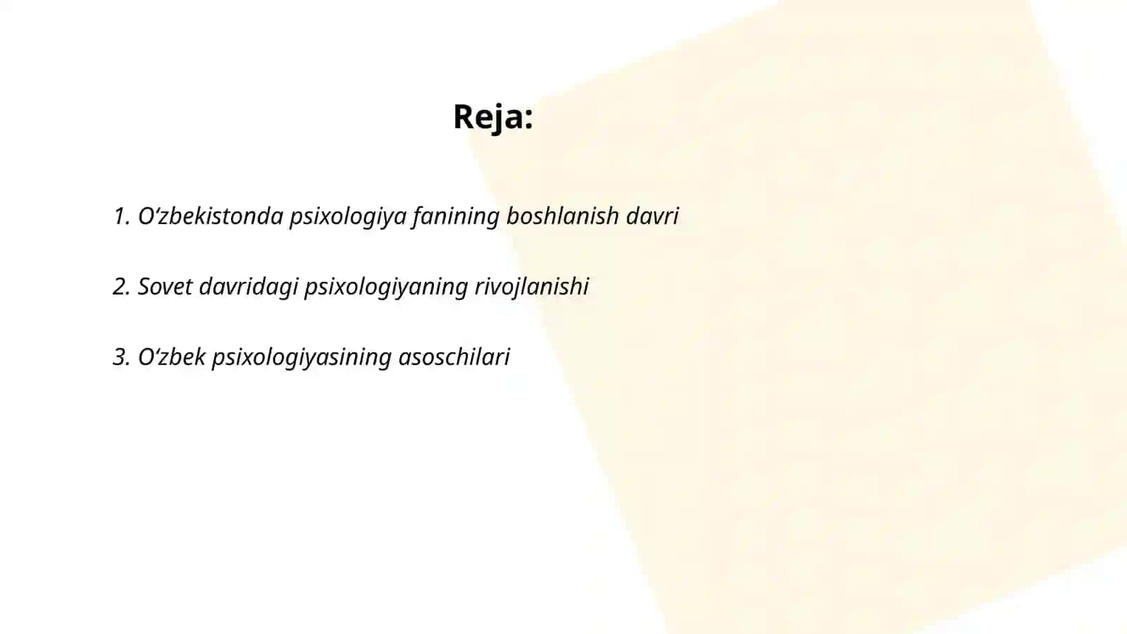 Oʻzbekistonda psixologiya fanining rivojlanish tarixi 2