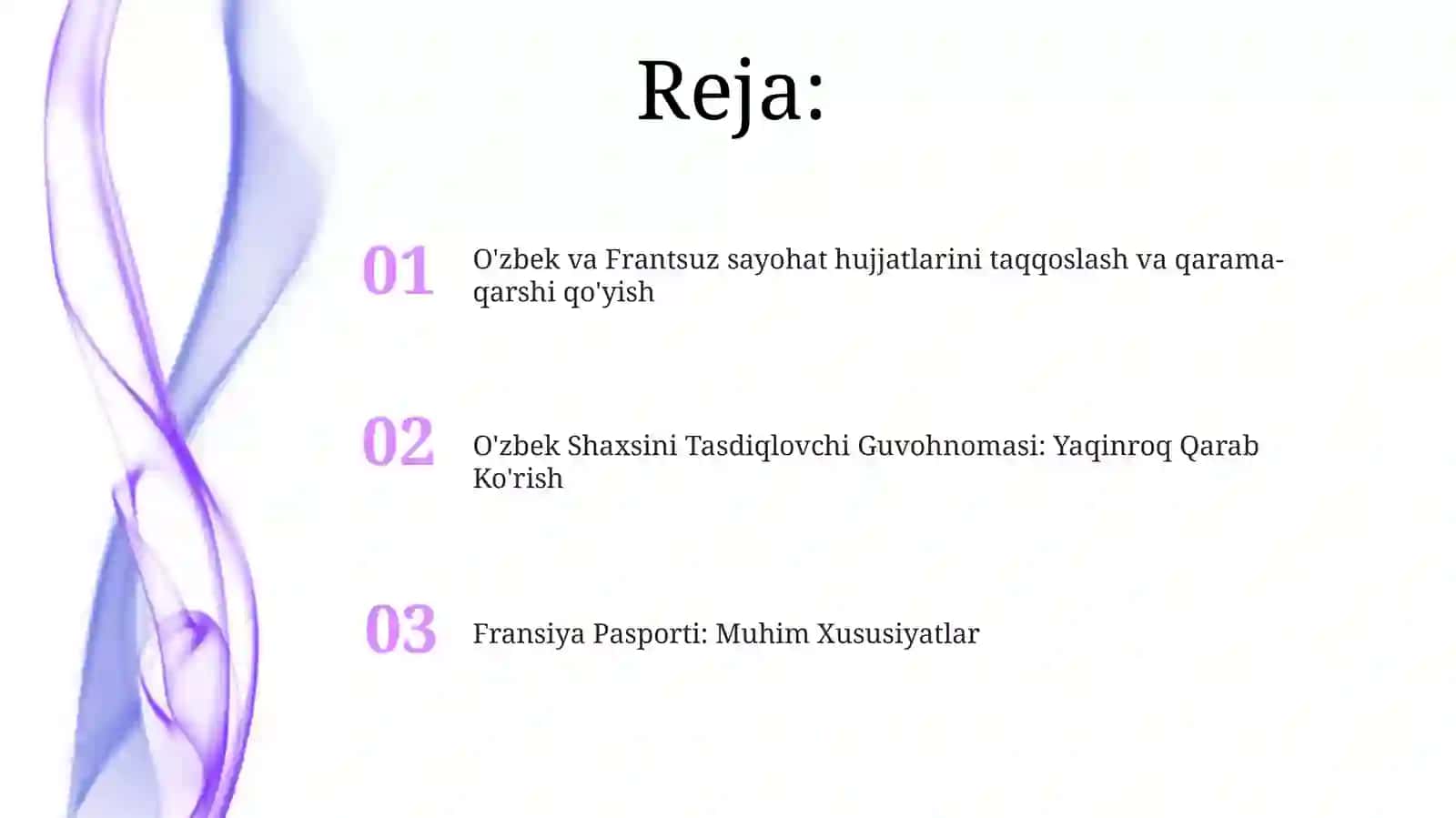 O'zbek va Frantsuz sayohat hujjatlarini taqqoslash va qarama-qarshi qo'yish 2