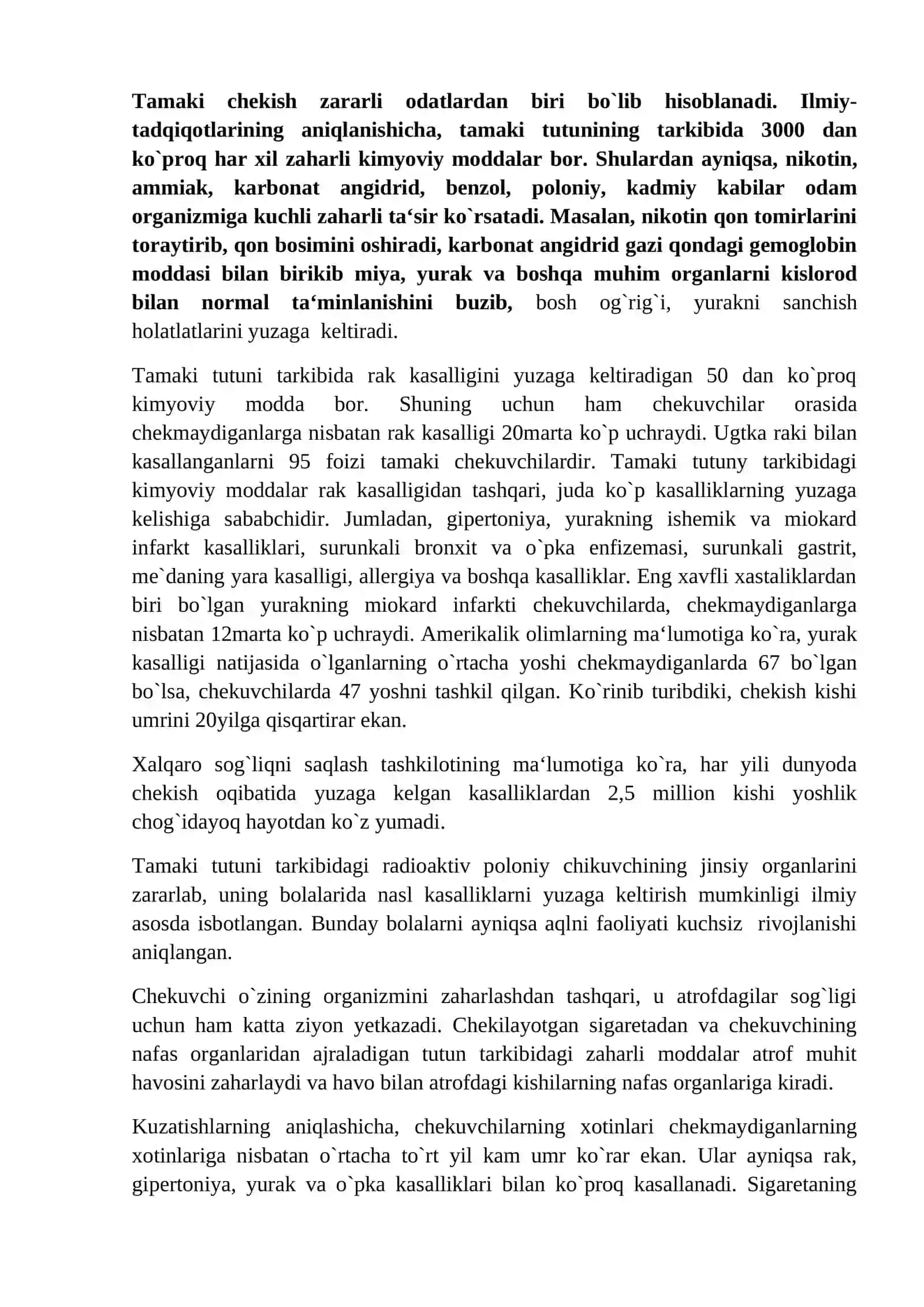 Zararli odatlar; kashandalik, spirtli ichimliklar 2