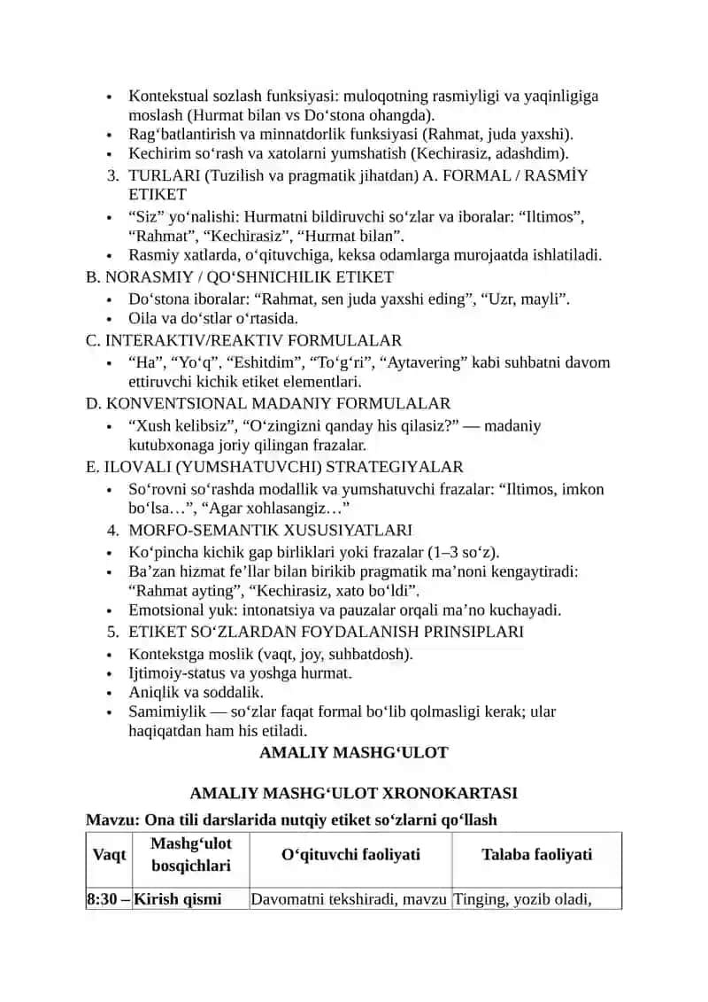 Ona tili darslarida nutqiy etiket soʻzlarni qoʻllash 2