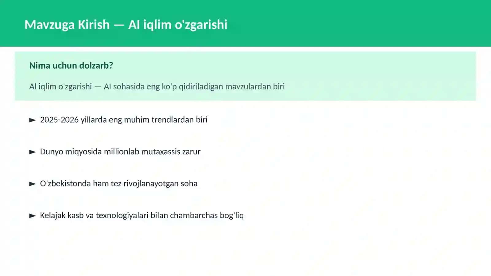 AI iqlim o'zgarishi 2
