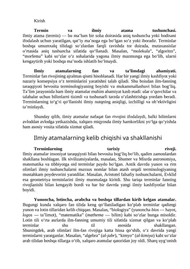 Ilmiy atamalar (terminlar)dan foydalanish 2